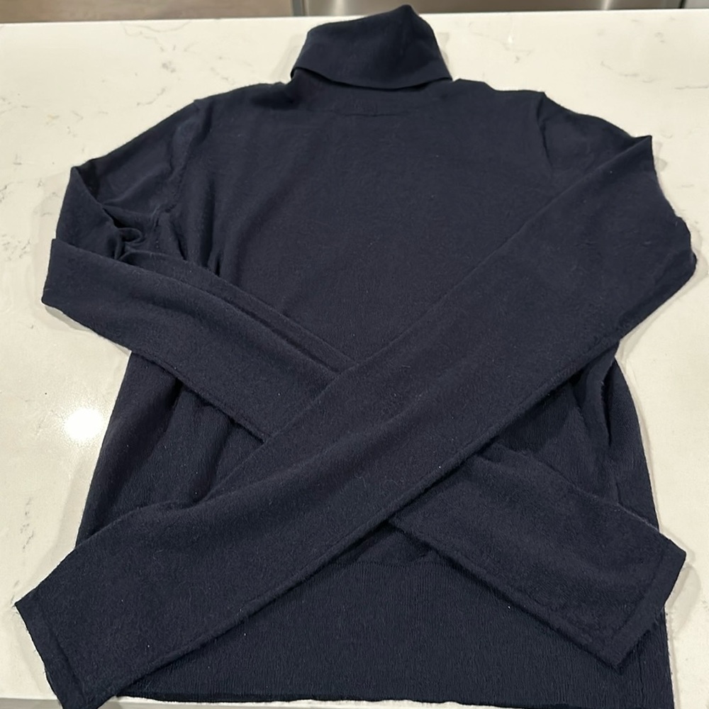 Co navy blue cashmere turtleneck sweater